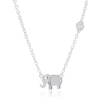 Syd by SE Elephant Necklace with Bezel Set and Burnished Diamond