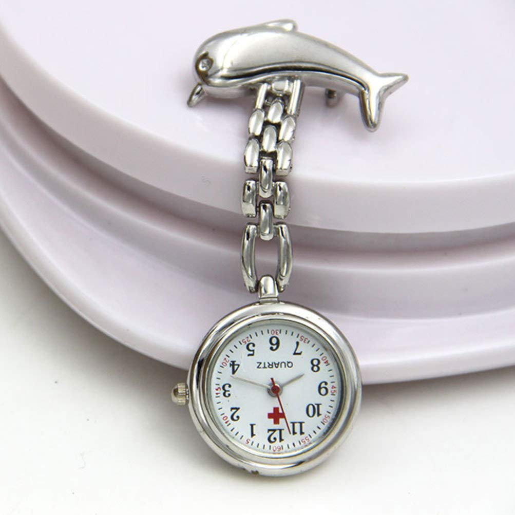 Hemobllo Pocket Watch Nurse Watch Steampunk Dolphin Brooch Hanging Watch Doctor Pocket Watch