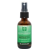 Plantlife Peppermint Mist Face and Body Spray - Straight From The Plant 100% Pure Therapeutic Grade - Take with You Everywhere - Made in California 2 oz