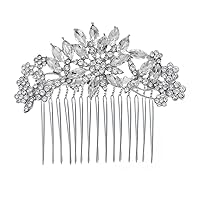 Crystal Bridal Wedding Hair Comb Silver Wedding Headpiece Hair Clip For Bride and Bridesmaid