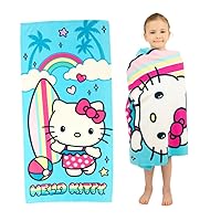 Sanrio Hello Kitty Super Soft Lightweight 100% Recycled Bath/Pool/Beach Towel Made from Recycled Plastic Bottles, 58 in x 28 in, (100% Official Licensed Sanrio Product)