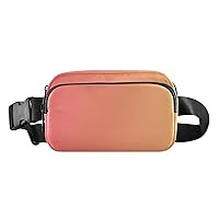 Orange Gradient Fanny Pack for Women Men Belt Bag Crossbody Waist Pouch Waterproof Everywhere Purse Fashion Sling Bag for Running Hiking Walking Travel
