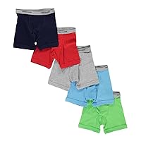 Fruit of the Loom Toddler Boys' 5 Pack Assorted Print & Solid Boxer Briefs