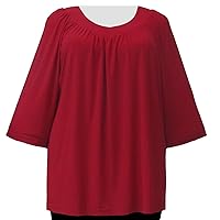 Women's Plus Size Red V-Neck Top