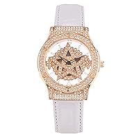 Unisex Diamond Watch, Pentagram Rotating Fashion Exquisite Watch,for Men/Women, Couple Watch