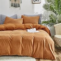 Wellboo Pumpkin Velvet Comforter Set California King Solid Rust Flannel Bedding Comforters Cal King Women Girls Plain Burnt Orange Fluffy Quilts Modern Terracotta Aesthetic Quilts Caramel Plush Bed