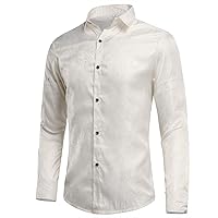 Cloudstyle Mens Paisley Shirt Long Sleeve Dress Shirt Button Down Casual Regular Fit
