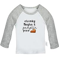 Chunky Things & Pumpkin Pie Novelty T Shirt, Infant Baby T-Shirts, Newborn Long Tops, Toddler Kids Graphic Tee Shirts