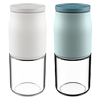 Salt and Pepper Grinder Refillable Set, 2Pcs 100ML Pepper Grinder Refillable Manual Coarseness Adjustable Pepper Mill Spice Tools for Kitchen Kitchen Supplies