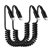 iPhone 15 Pro Charger Cord for Car, 2Pack 3FT Coiled USB to USB C Car Charger Cable for iPhone 15/15 Pro Max/15 Plus, Samsung Galaxy S24 Ultra S23 FE S22 S21 A15 5G A14 A54 A53, Pixel 8 Pro 7a 6 Pro
