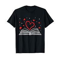 Bookworm Librarian Valentine's Day Heart Funny Book Reading T-Shirt