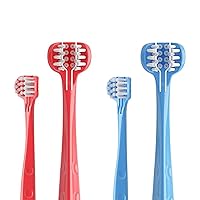 3-Sided Toothbrush 2 Pack, Ultra Soft All Sides Cleaning Training Tooth Brush for Baby, Toddler 1 Years and Up