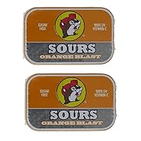 Buc-ee's Sugar Free Orange Blast Sours Flavored Breath Mints, Gluten Free, Vegan, Two Tins of 50 Mints (100 Mints Total)