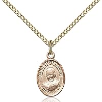14KT Gold Filled Catholic Patron Saint Petite Charm Medal, 1/2 Inch
