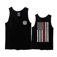 American Flag Thin Red Line Firefighter Support Seal Men's Tank Top