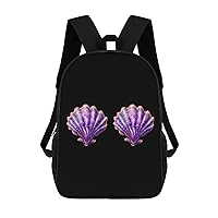 Cartoon Seashell Bra 17 Inch Backpack Adjustable Strap Laptop Backpack Double Shoulder Bags Purse for Hiking Travel Work