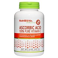 Ascorbic Acid Vitamin C Powder, 8 Oz | Pharmaceutical Grade L-Ascorbic Acid, 2000 Mg Per Serving | Essential Immune & Antioxidant Collagen Support Supplement | Vegan, Gluten & GMO Free