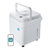 Cube dehumidifier with smart wi-fi, 50 pint for up to 4,500 Sq. Ft.-compact size for home, basements, medium-sized rooms, and bathrooms works with Alexa (white), ENERGY STAR Most Efficient 2021