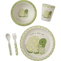 Precious Moments 222406 Turtle-y Love You Bamboo 5-Piece Mealtime Gift Set
