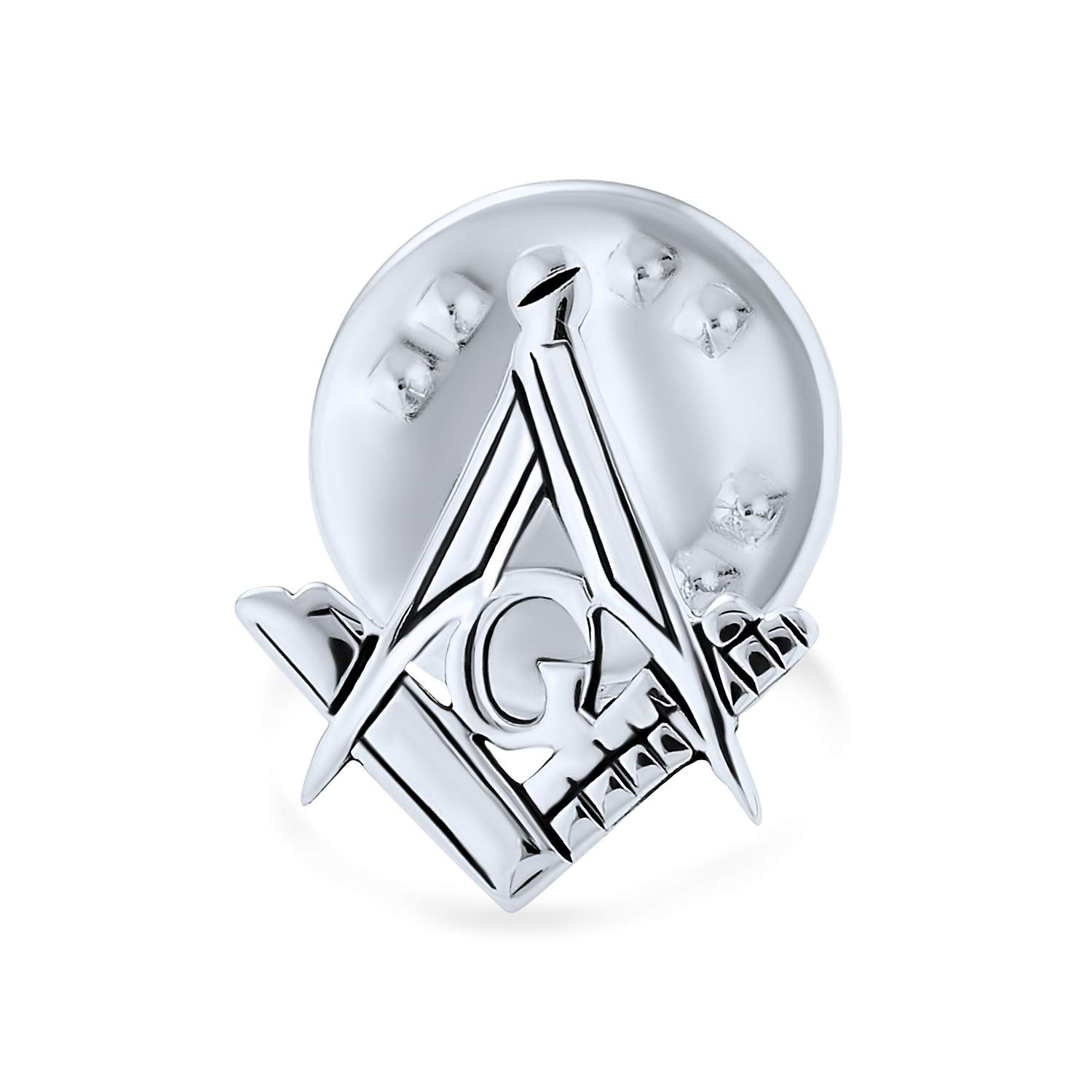 Freemasons Masonic Compass Symbol Lapel Pin Apprentice Square For Men For Women .925 Sterling Silver