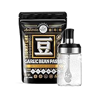 BOILING POINT Garlic Bean Paste and Sauce Jar Bundle, Includes Vegetarian-Friendly Bean Paste Dipping Sauce (8.5 oz) and Glass Condiment Jar with Spoon (CAP. 9.47 oz). Satisfy Your Taste Buds at Once