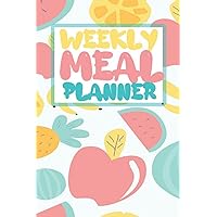 Weekly Meal Planner: Track And Plan Your Meals & Recipes Weekly From Monday to Sunday | 52 Weeks of Menu Planning Pages with Weekly Shopping List & ... Pattern, Compact Size, 6″ x 9″, 140 Pages