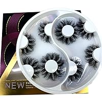 HBZGTLAD 2021 New 25mm 3D Faux Mink Hair Cross False Eyelashes 5 Pairs Long Eye Lashes Handmade Thick Makeup Beauty Extension Tools (WX-14)