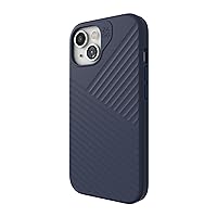 ZAGG Denali Snap iPhone 15 Case - Drop Protection (16ft/5m), Dual Layer Textured Cell Phone Case, No-Slip Design, MagSafe Phone Case, Navy