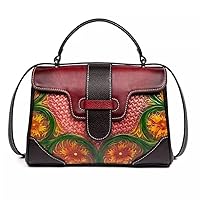 TJLSS Hand Embossed Women Bag Retro Multipurpose Handbag Shoulder Messenger Bag (Color : C, Size : 26(L)*17.5(H)*9.5(W)cm)