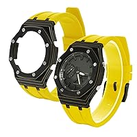 GA2100 Mod Kit - Carbon Fiber Case with Fluorine Rubber Strap - Retrofit Kit for Men's Watches GA-2100/GA-2110/GA-B2100/GM-2100