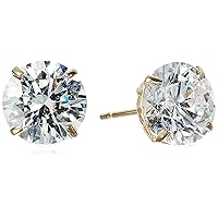 Amazon Collection 14K Gold 2cttw Infinite Elements Cubic Zirconia Round Stud Earrings