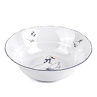 Porcelain Serving Bowl Goose Bohemian Porcelain Salad Bowl Dinner Bowl for Rice Oatmeal Mixing Bowl for Kitchen Candy Bowl (7.48