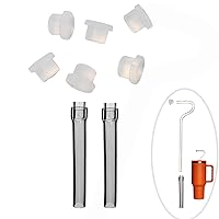 Extension Accessory Pack for Original Lipzi Straw - 2 Silicone Extensions and 6 Spare Silicone Plugs for Lipzi Anti-Wrinkle Straw - Designed for Tall 40 oz Tumblers - 8 Pieces
