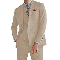 Mens Classic Herringbone Tweed Suits 3 Pieces Slim Fit Notch Lapel Retro Blazer for Wedding