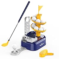 EagleStone Kids Golf Toys Set Outdoor Lawn Sport Toy with 15pcs Training Golf Balls & Clubs Equipment, Indoor Exercise Game, Portable Outside Yard Active Gifts for 3 4 5 6 7 8 Year Olds Boys Girls
