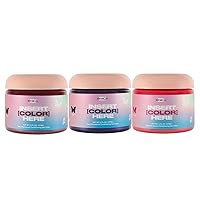 Semi Permanent Hair Color - Quartz Pink, Amethyst, & Ruby Red | Color Depositing Conditioner, Temporary Hair Dye, Safe | 6 oz each