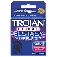 Trojan Double Ecstasy Condoms, 3 Count