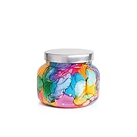 Capri Blue Volcano Candle - Rainbow Watercolor Signature Glass Jar Candle - Luxury Aromatherapy Candle - Tropical Fruits & Sugared Citrus Candle (19 Oz)