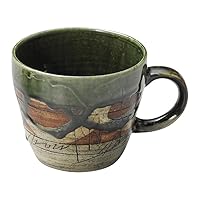 Japanese Pottery Open Oribe Picasso Mug, 3.7 x 3.2 inches (9.5 x 8.2 cm), 11.8 fl oz (325 cc), For Restaurants, Inns, Japanese Tableware, Restaurants, Commercial Use