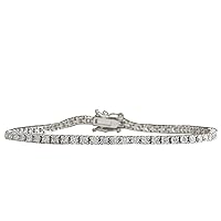 3.5 Carat Natural Diamond (F-G Color, VS1-VS2 Clarity) 14K White Gold Luxury Tennis Bracelet for Women Exclusively Handcrafted in USA