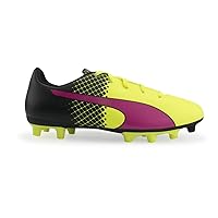 PUMA Kids Evospeed 5.5 Tricks FG Pink Glow/Safety Yellow/Black Soccer Shoes - 5C