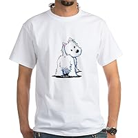CafePress KiniArt Fluffybutt Westie White T Shirt White Cotton T-Shirt