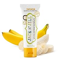 Jack N' Jill Natural Toothpaste for Babies & Toddlers - Safe if Swallowed, Xylitol, Fluoride Free, Organic Fruit Flavor, Makes Tooth Brushing Fun for Kids - Banana, 1.76 oz (Pack of 1)
