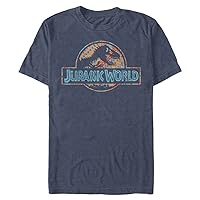 Jurassic Park Big & Tall Jurassic World Retro Image Men's Short Sleeve Tee Shirt, Navy Blue Heather, 3X-Large