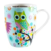 Divinity Boutique Owl Mug - Inspirational Ceramic Coffee Mug with Scripture for Women, Mom, Friends, Owl Lovers that is Colorful and Dishwasher Safe