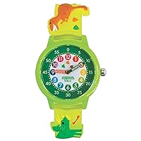 Kids 3D Band First Watch - Analog Color Watch - Monster Trucks, Dinosaurs, Spider - Time Teacher - Girls, Boys, Children - School Watch