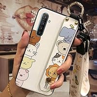 Design Phone Case for Oppo Realme X2/Realme XT/K5, Wrist Strap Back Cover Anti-Knock Durable Kickstand Waterproof Soft TPU Shockproof Cute Cartoon Anti-dust, 3