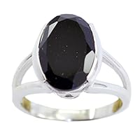 Genuine Black Onyx Ring Sterling Silver Oval Shape Astrology US 4,5,6,7,8,9,10,11,12