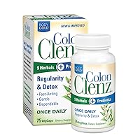 Colon Clenz Regularity & Detox Formula | Once Daily Support with 9 Herbs + Active Probiotics | 75 CT