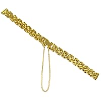 10mm Hirsch Elegant Braided Link Gold Tone w/Safety Chain Ladies Watch Band BOGO